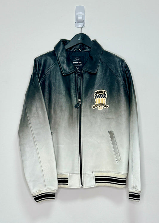 AVIREX ICON LEATHER JACKET (OMBRE BLACK FADE)