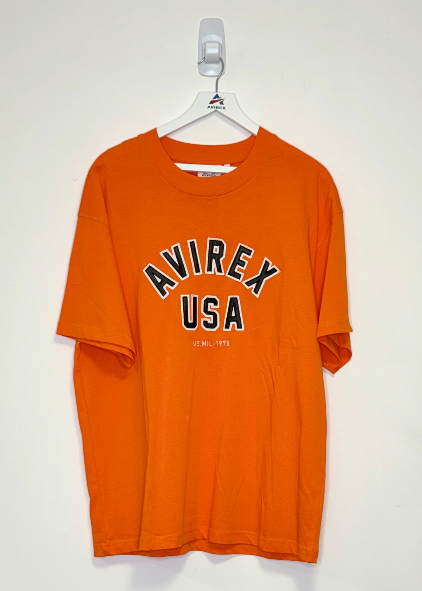AVIREX Malmstrom T-Shirt (ORANGE) - LEATHER EMBROIDERY