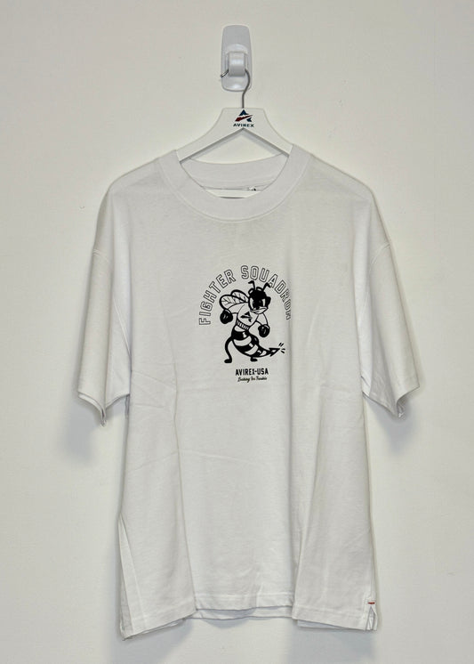 AVIREX Fire Squadron T-Shirt (White) with Bubble Bee Logo